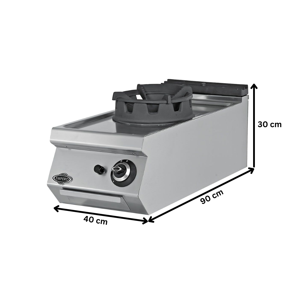 Masina de gatit pe gaz, inox, cu 1 arzator tip wok PLUS, 40*90*30 cm - 1