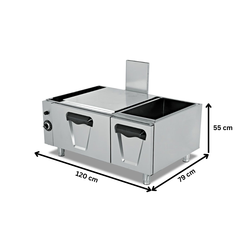 Cuptor profesional, inox, pe gaz, cu dulap inchis, 3*GN 2/1 - 1