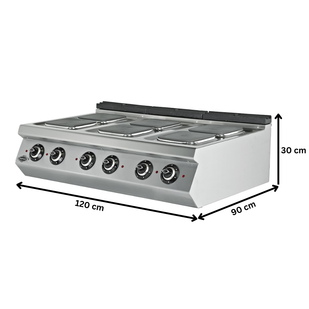 Masina de gatit electrica, inox, cu 6 plite PLUS, 120*90*30 cm - 1