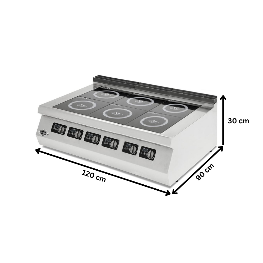 Masina de gatit electrica, inox, cu 6 plite cu inductie PLUS, 120*90*30 cm - 4