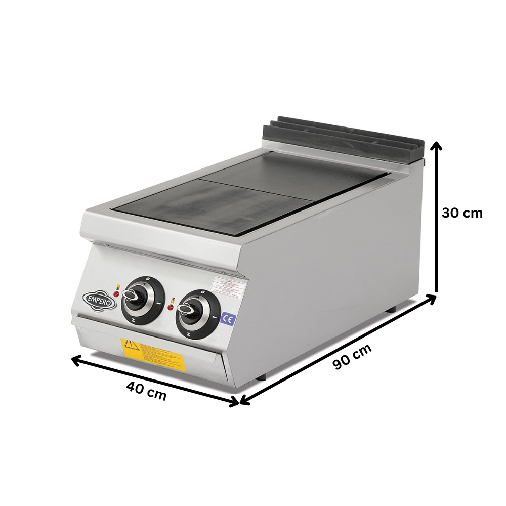 Masina de gatit electrica, inox, cu 2 plite PLUS, 40*90*30 cm - 2