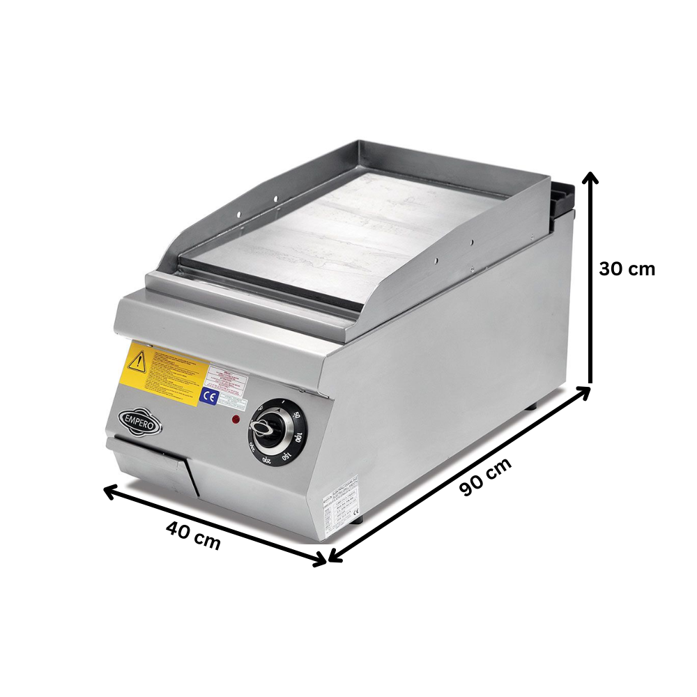 Grill pe gaz profesional, inox, cu suprafata neteda PLUS, 40*90*30 cm - 1