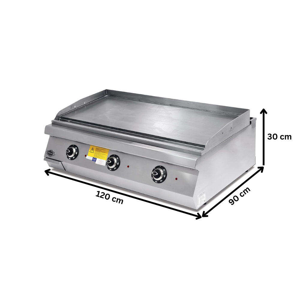 Grill electric profesional, inox, cu suprafata neteda PLUS, 120*90*30 cm - 1