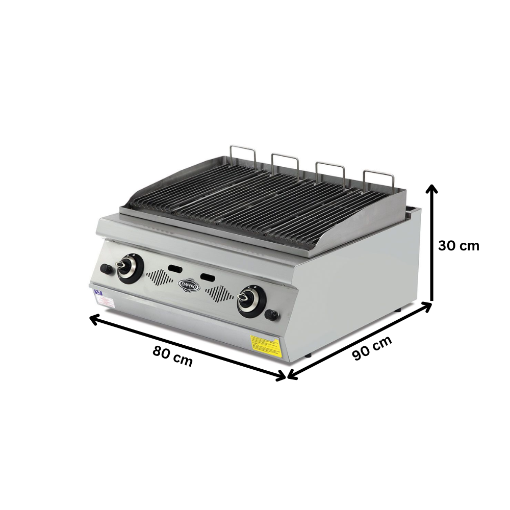 Grill pe gaz profesional, inox, cu steamer PLUS, 80*90*30 cm - 1