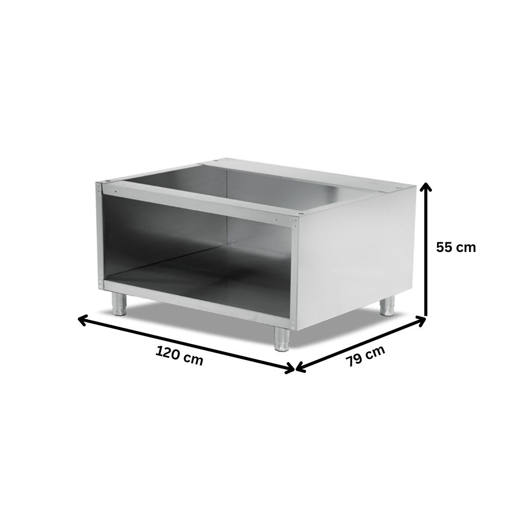 Dulap neutru triplu deschis PLUS, inox, 120*79*55 cm - 1