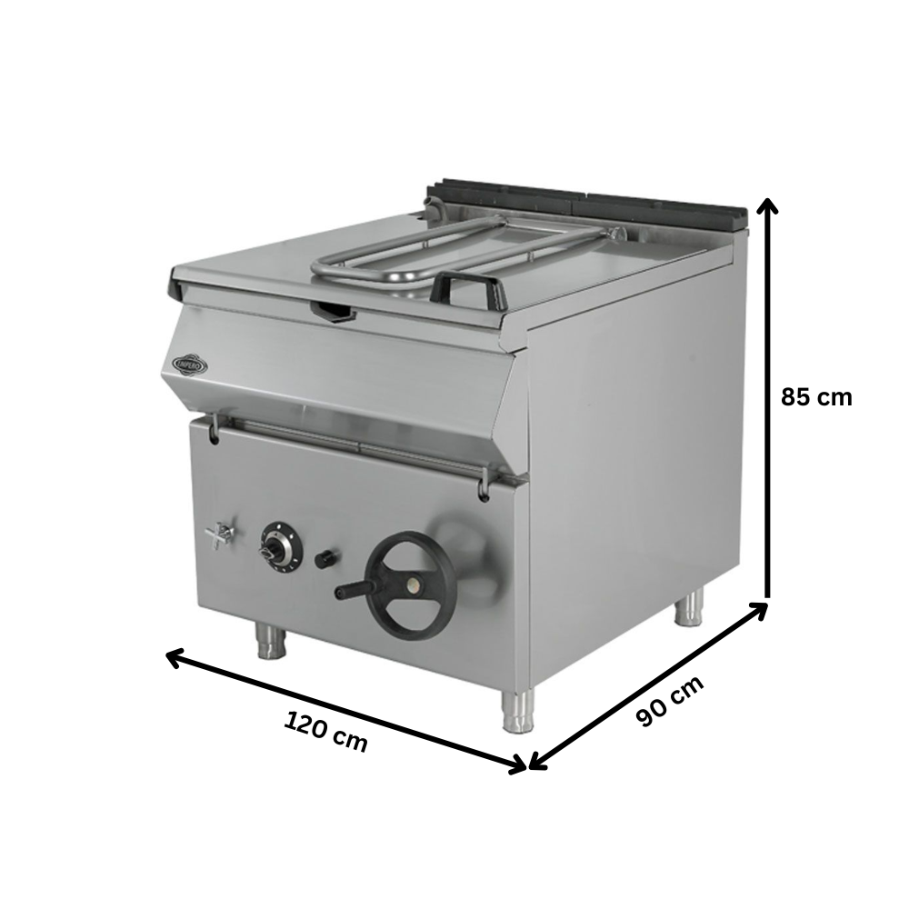 Tigaie basculanta pe gaz, inox, 120 lt, 120*90*85 cm - 2
