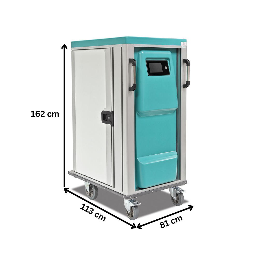 Carucior cald-rece, pentru distribuirea hranei, 30 tavi 1/2, 81*113*162 cm - 2