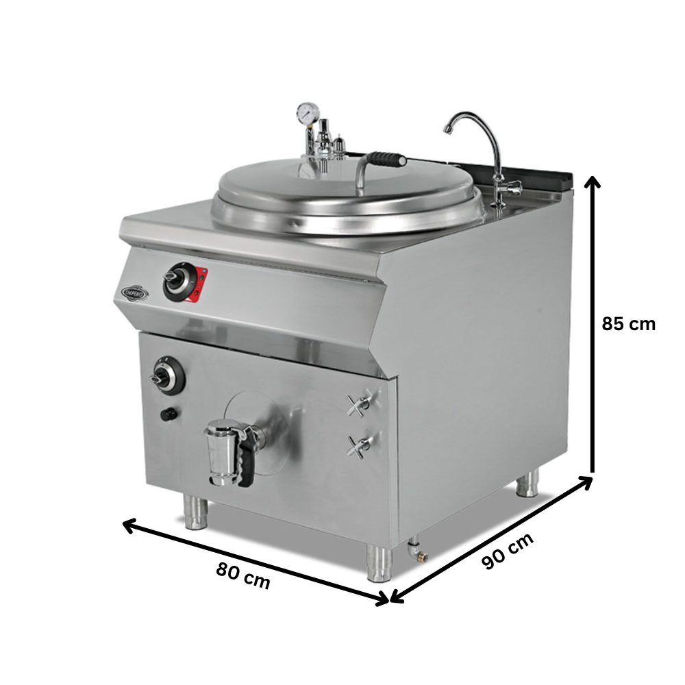 Marmita pe gaz, profesionala, inox, 150 lt, incalzire indirecta, 80*90*85 cm - 1