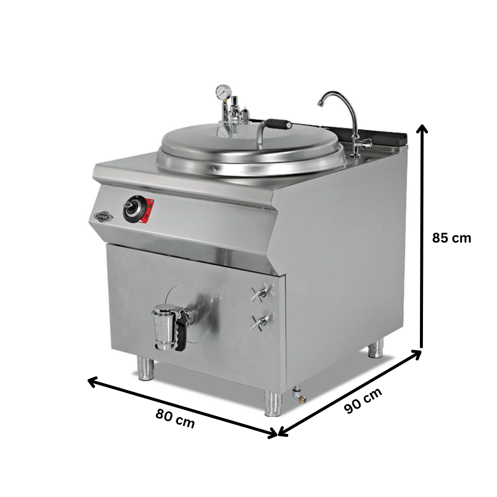 Marmita electrica, profesionala, inox, 150 lt, incalzire indirecta, 80*90*85 cm - 1