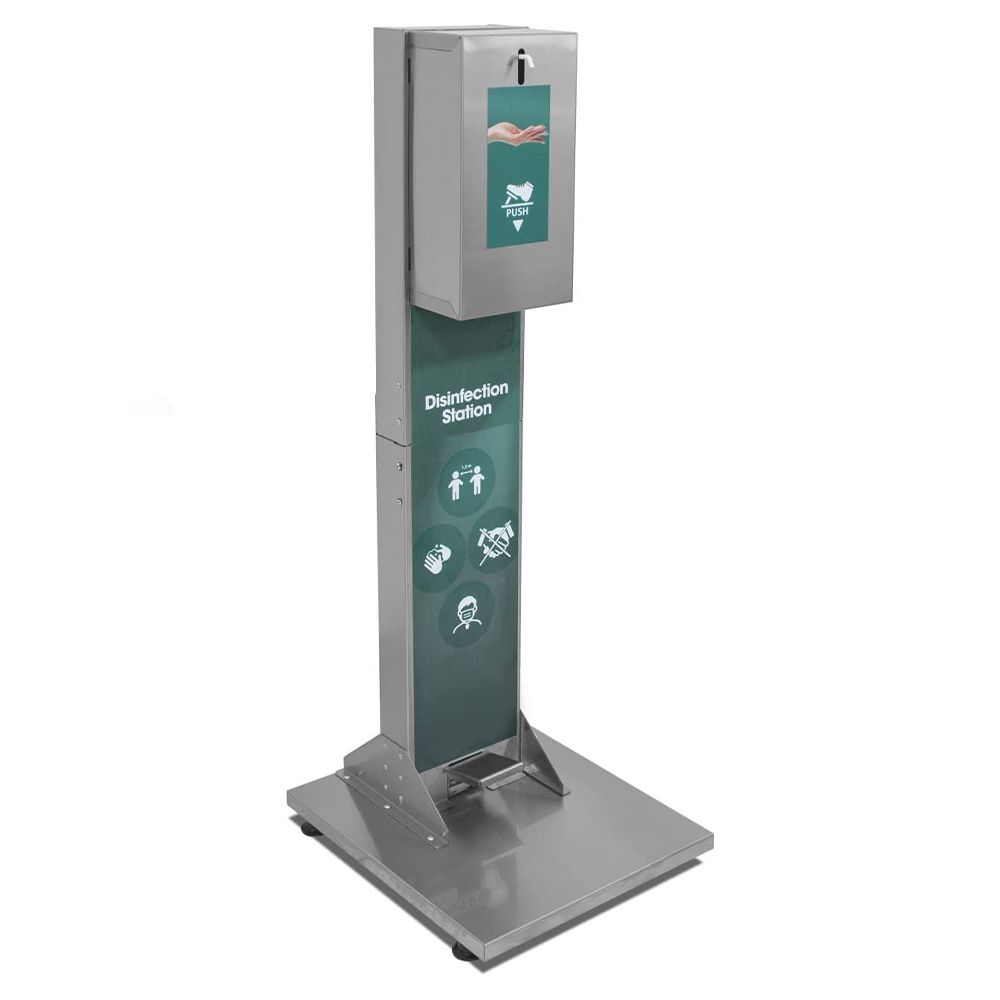 Statie de dezinfectare, inox, cu actionare la pedala, 20*16*112 cm - 0