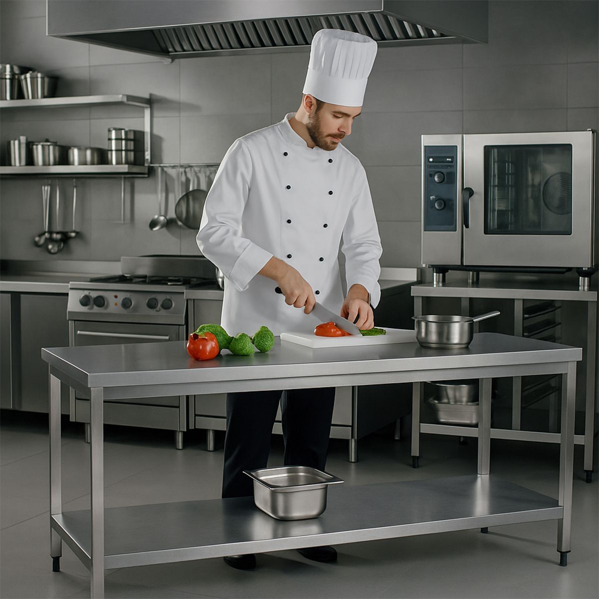 Masa de lucru inox cu polita inferioara si sertar 200*60*85 - 5