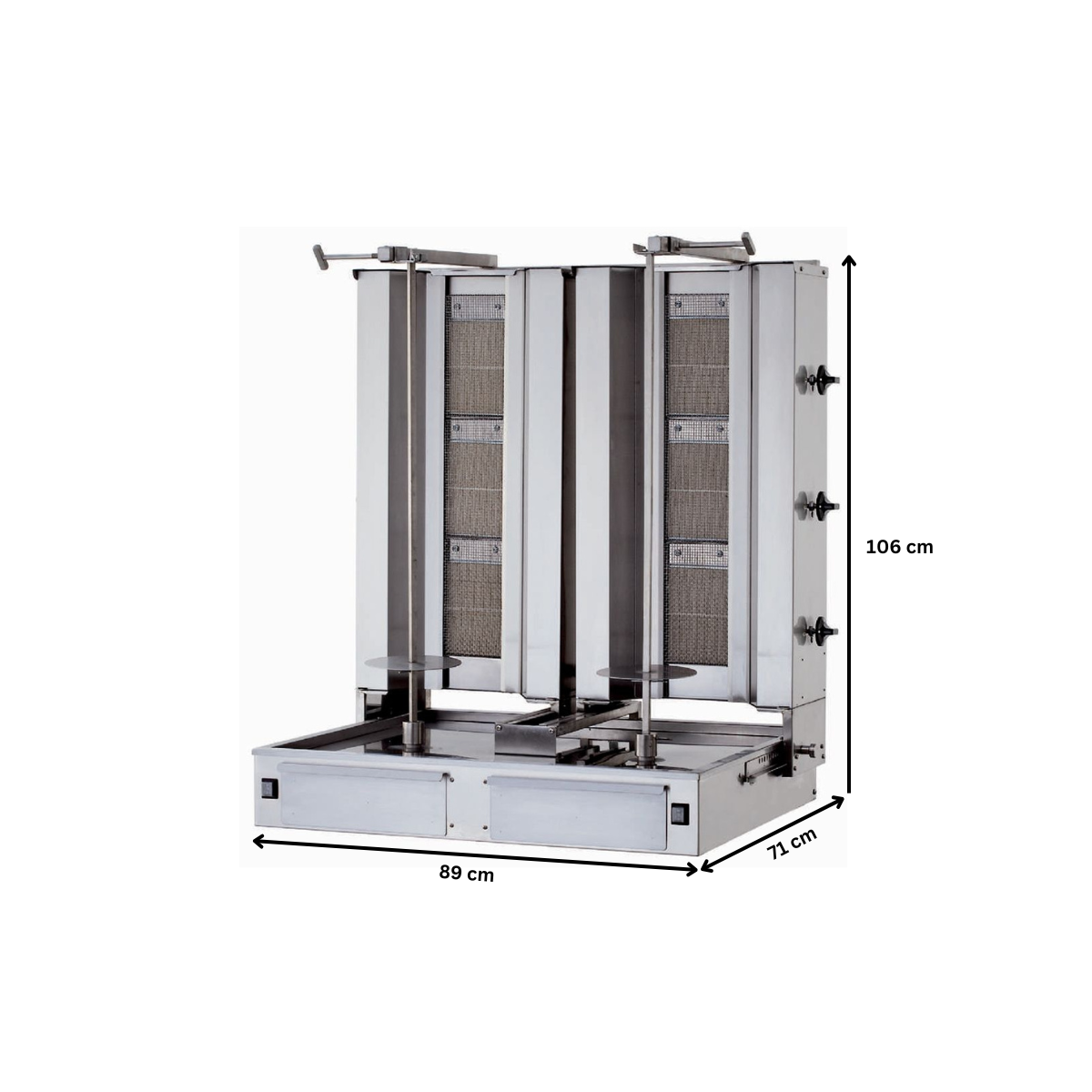 Aparat shaorma kebab pe gaz KALITEGAZ cu 3+3 arzatoare - 2