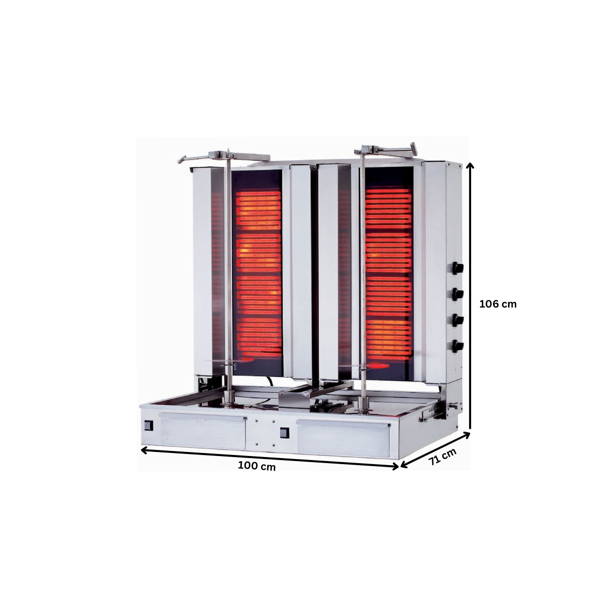 Aparat shaorma kebab electric KALITEGAZ cu 4+4 arzatoare - 2