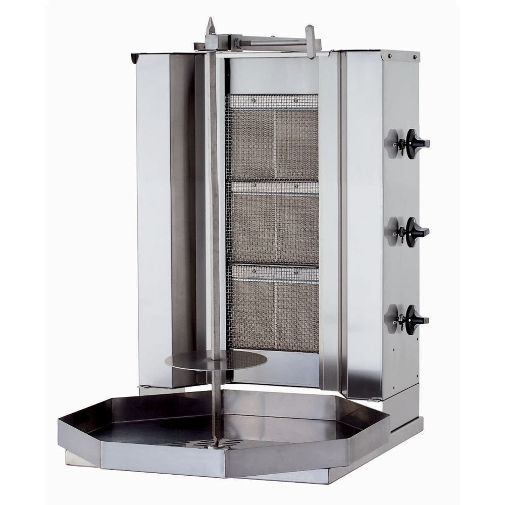 Aparat shaorma kebab pe gaz KALITEGAZ cu 3 arzatoare fara motor - 0