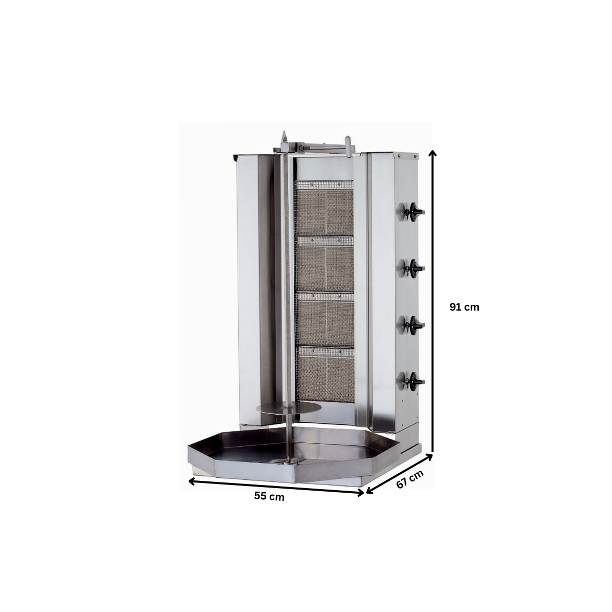 Aparat shaorma kebab pe gaz KALITEGAZ cu 4 arzatoare fara motor - 1