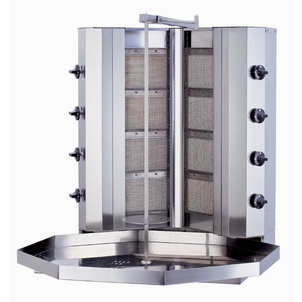 Aparat shaorma kebab pe gaz KALITEGAZ cu 4+4 arzatoare fara motor - 0