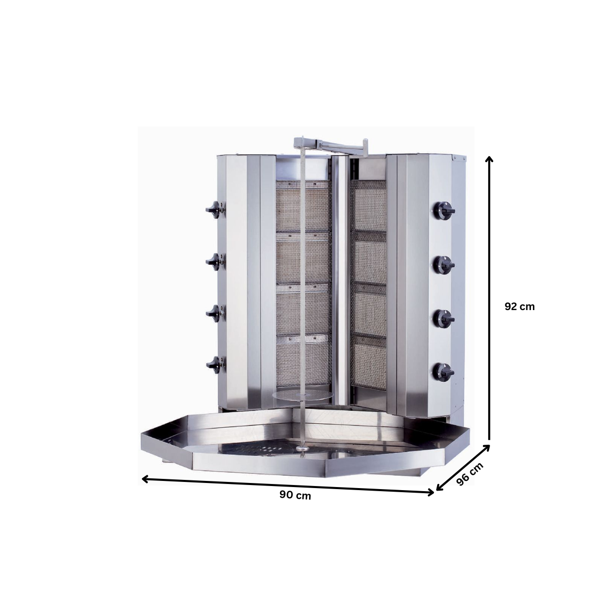 Aparat shaorma kebab pe gaz KALITEGAZ cu 4+4 arzatoare fara motor - 1