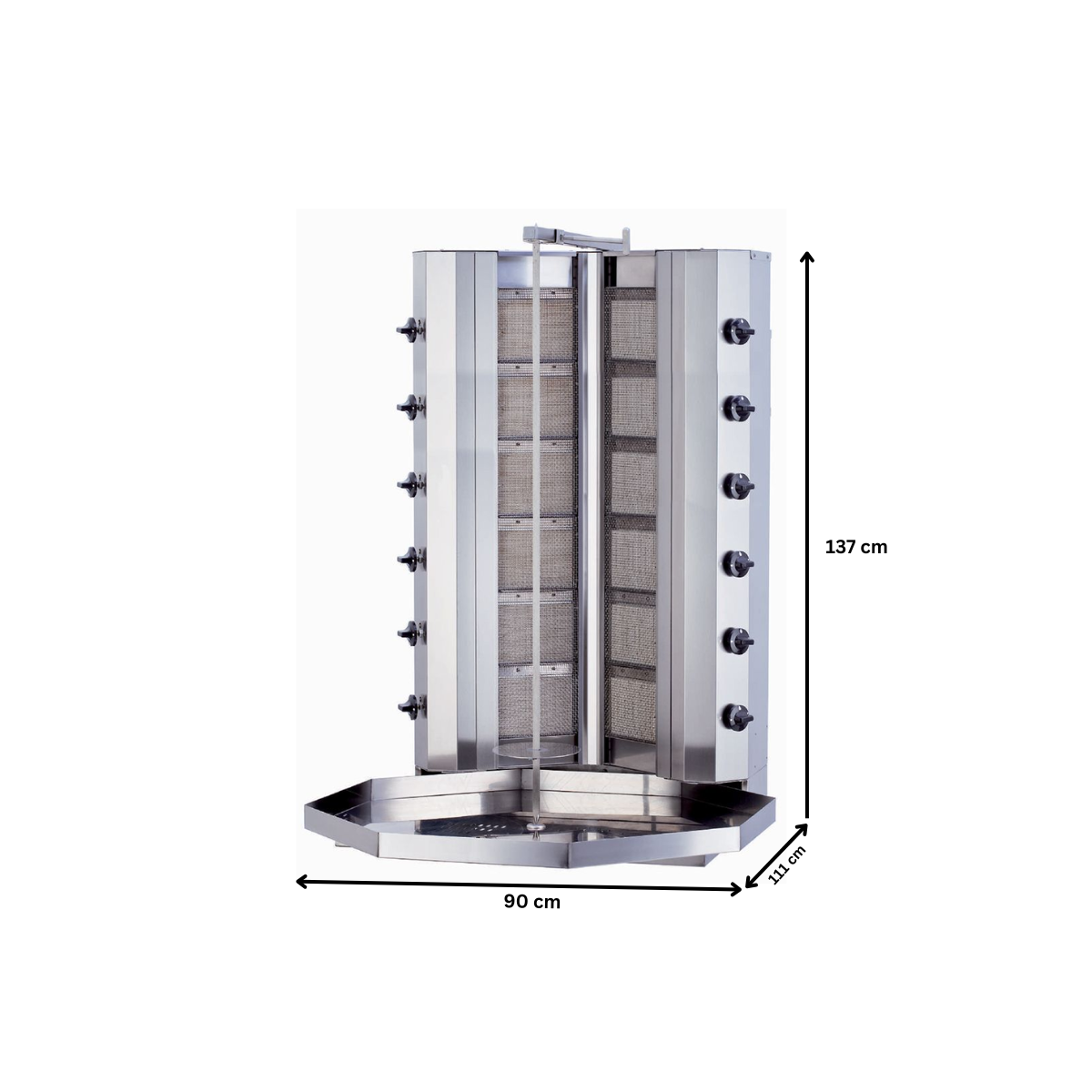 Aparat shaorma kebab pe gaz KALITEGAZ cu 6+6 arzatoare fara motor - 1