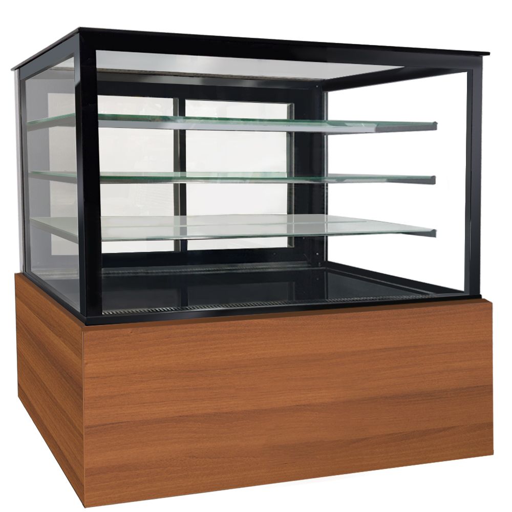 Vitrina neutra orizontala, decor lemn A333-BERGAMA, geam drept, 100 cm - 0