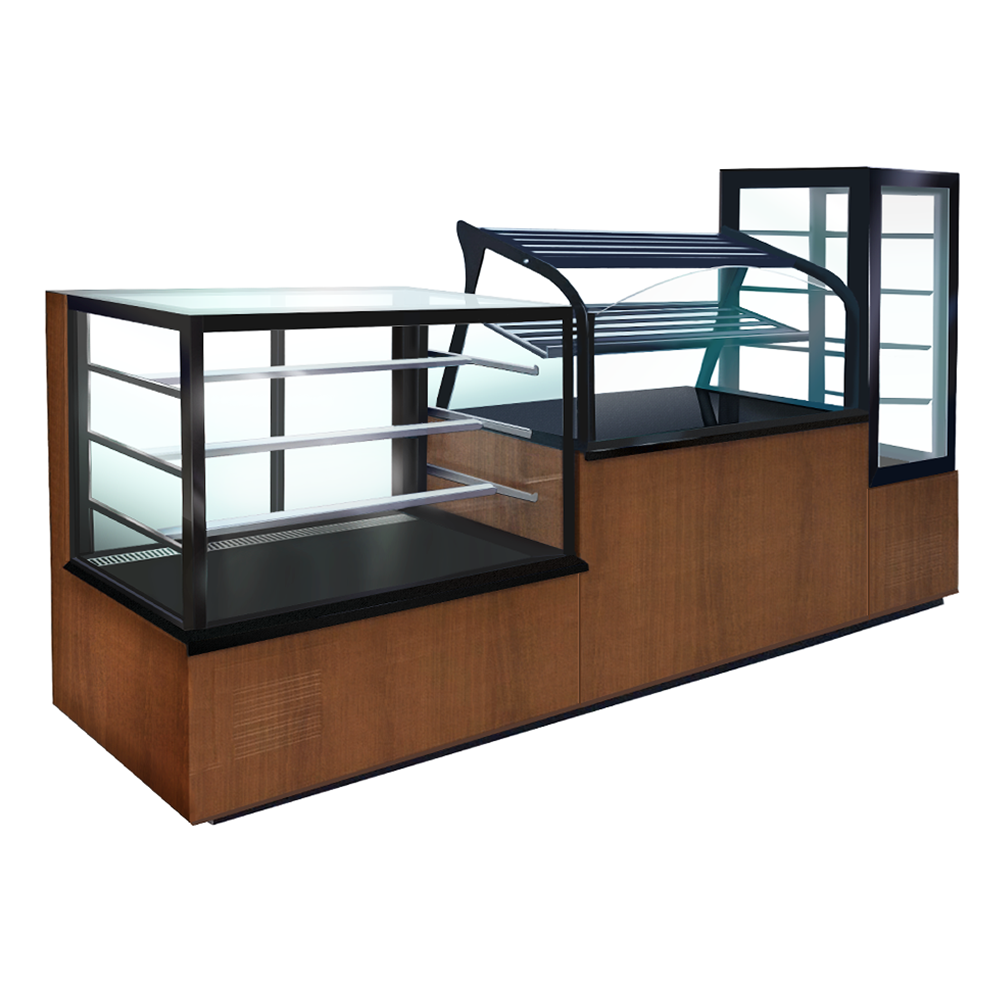 Vitrina neutra orizontala, decor lemn A333-BERGAMA, geam drept, 100 cm - 1