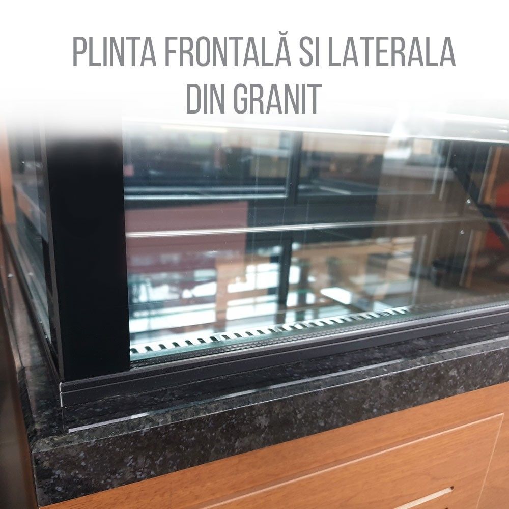 Vitrina neutra orizontala, decor lemn A333-BERGAMA, geam drept, 100 cm - 2