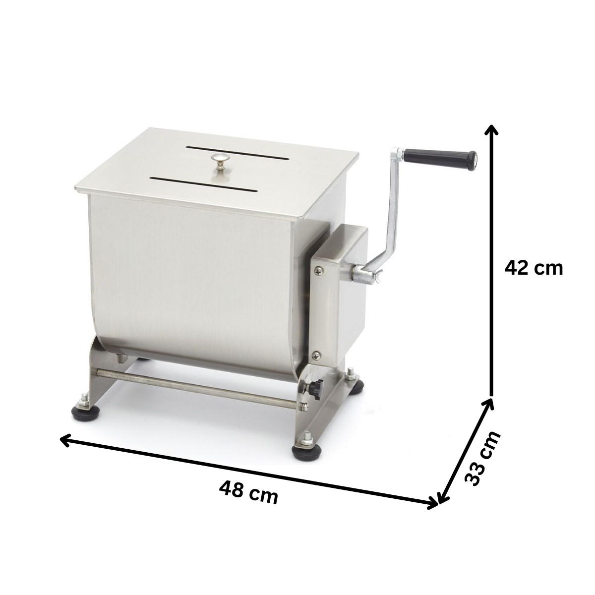 Malaxor carne manual inox 25 kg / cuva basculanta - 6