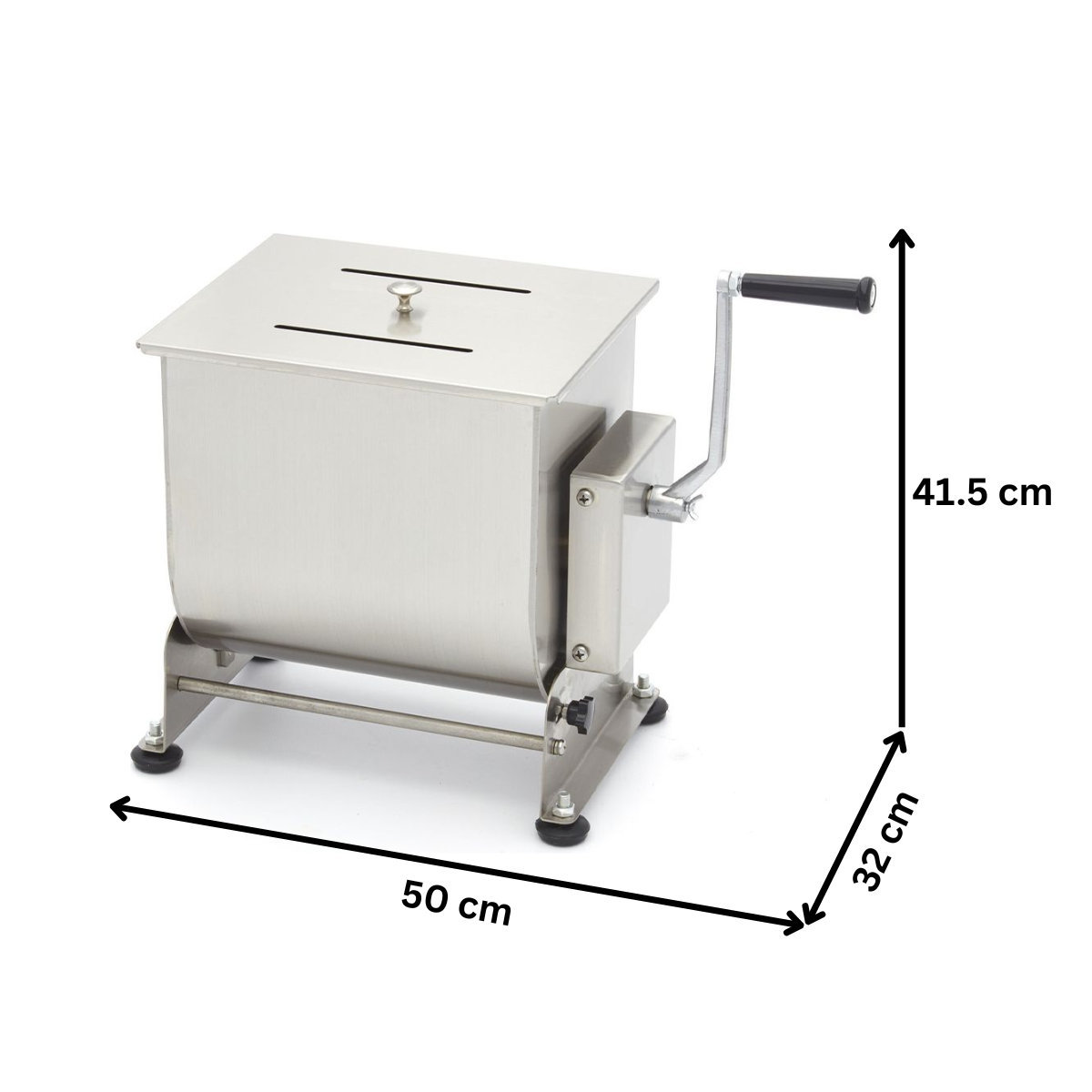 Malaxor carne manual inox 35 kg / cuva basculanta - 6