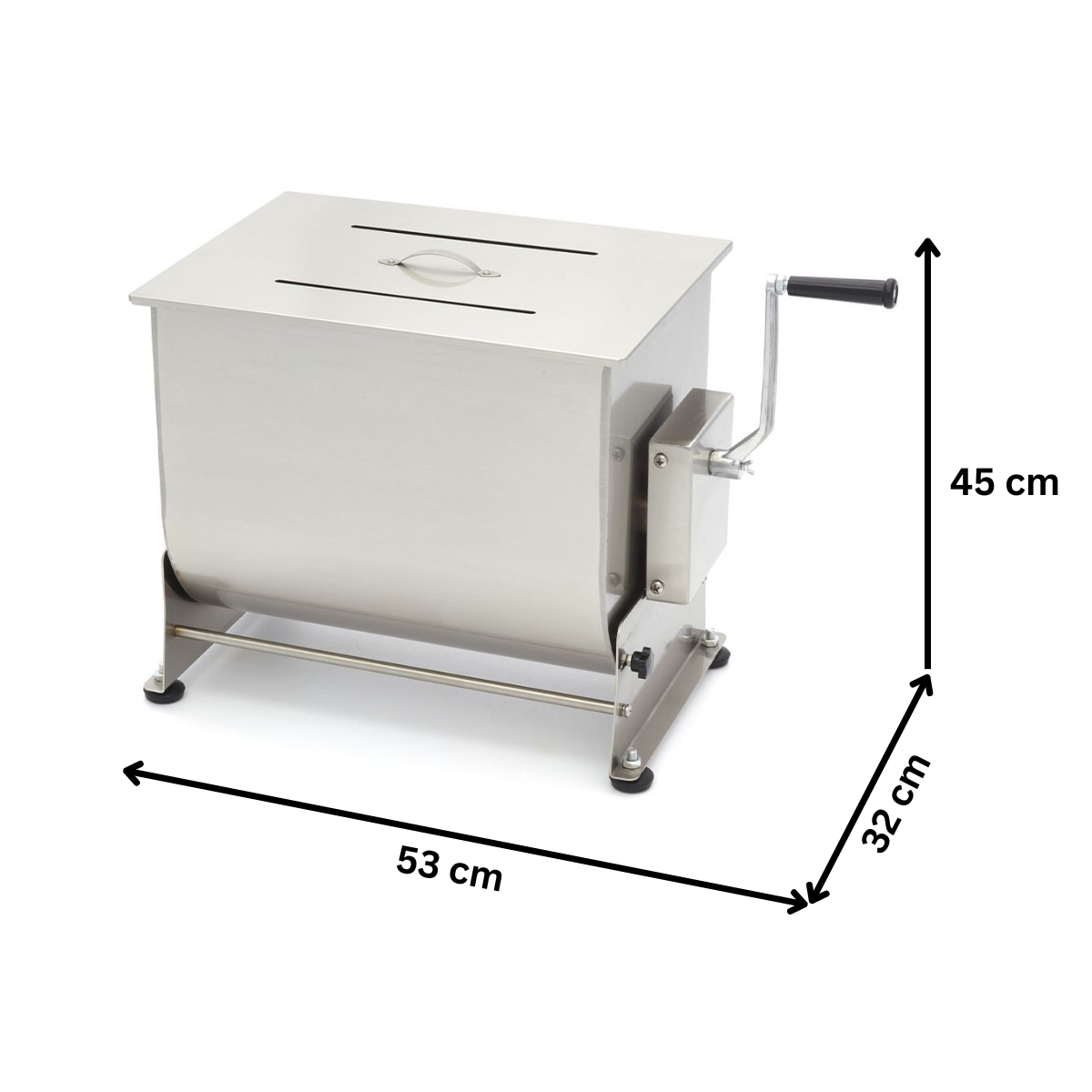 Malaxor carne manual inox 43 kg / cuva basculanta - 6