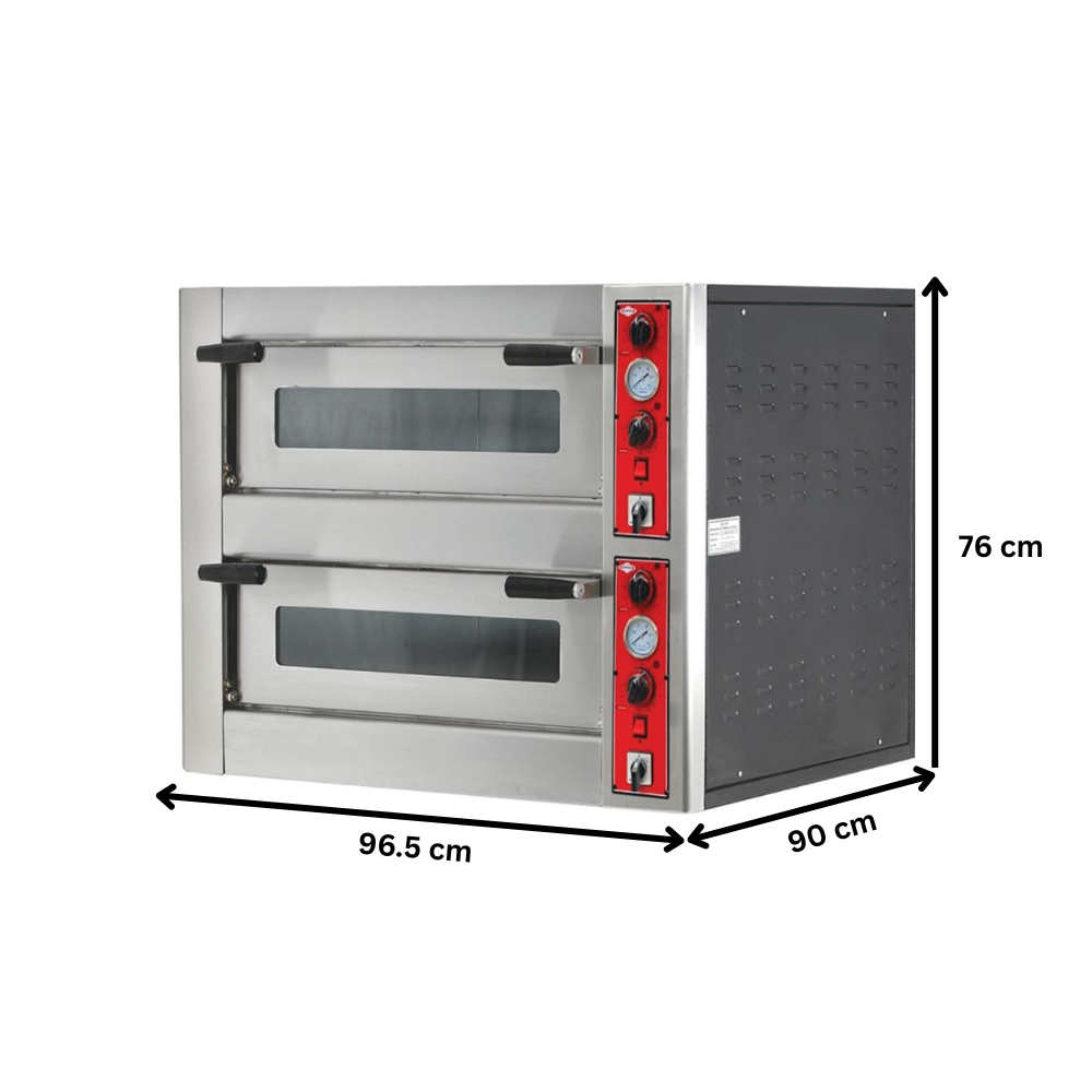 Cuptor profesional pentru pizza, electric, 2 vetre, 4+4 pizza / 33 cm - 2