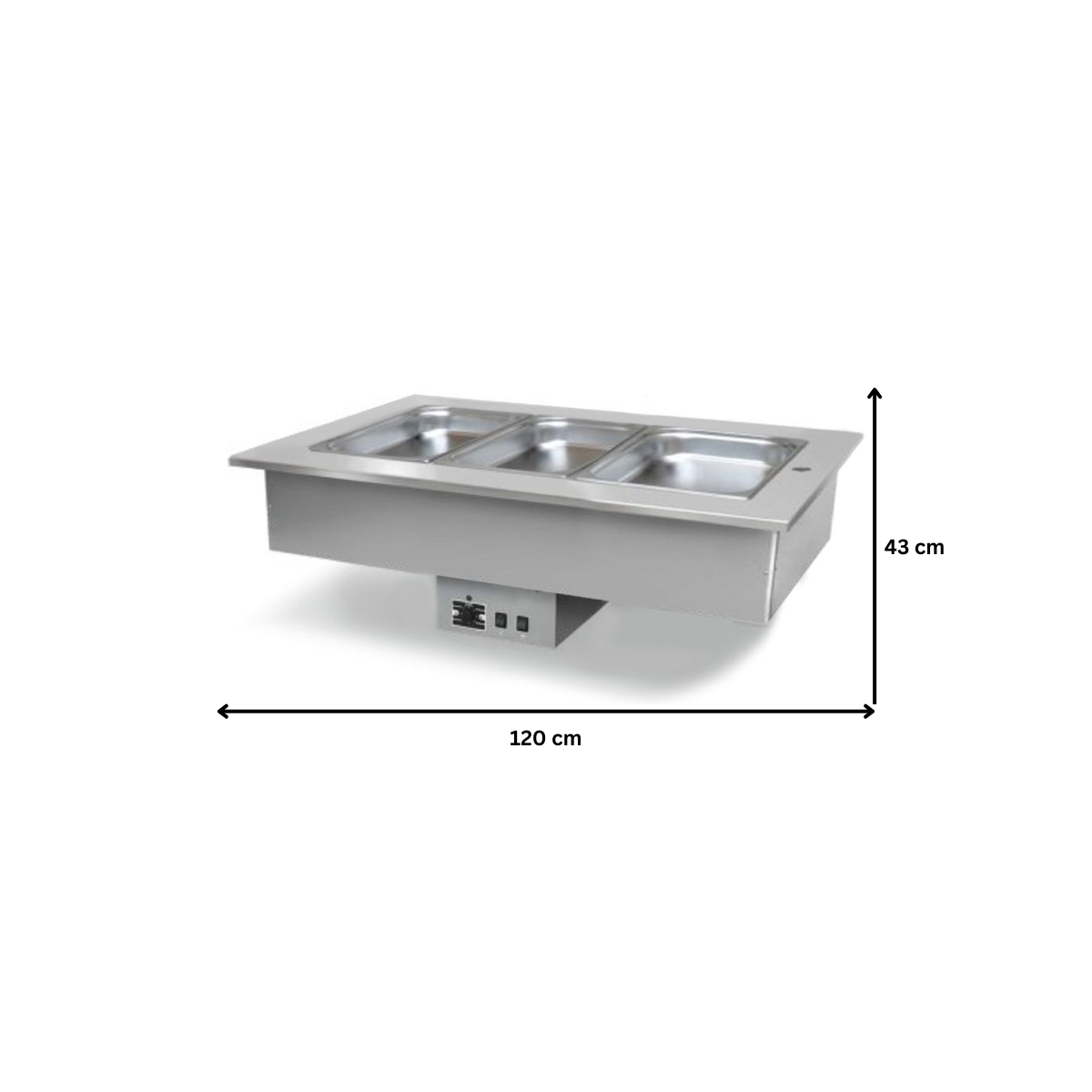 Modul bain marie drop-in 3 GN1/1 - 1