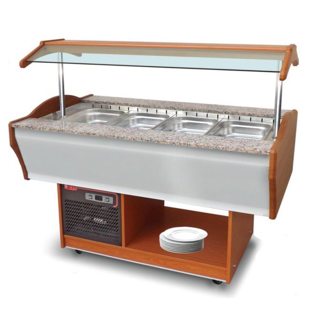 Salad bar, inox, 6*1/1 GN, racire ventilata, 220*90*85/131 cm - 0