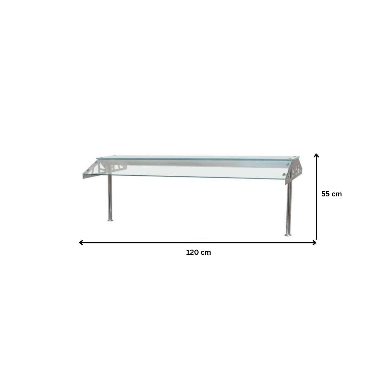 Suprastructura cu geam inclinat si iluminare fluorescenta 120 cm - 1