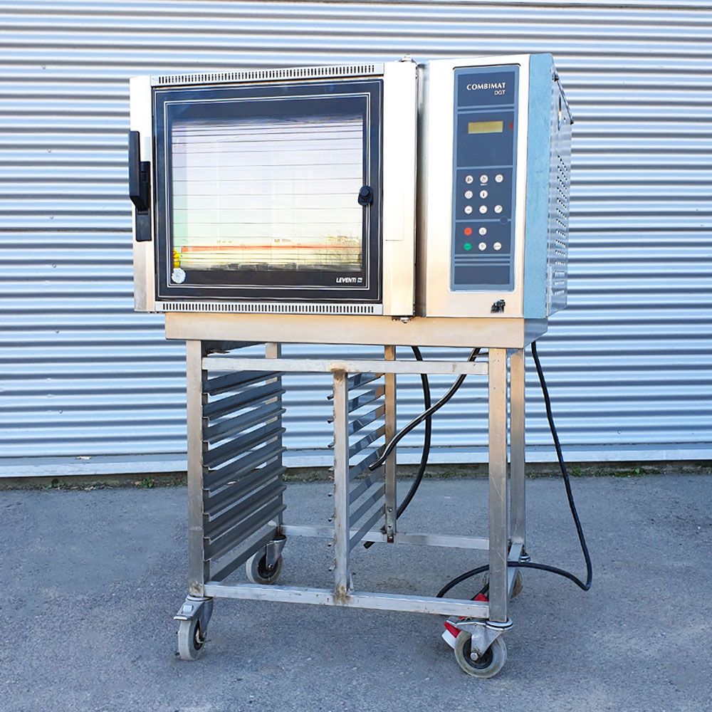 Cuptor profesional gastro LEVENTI electric combi cu abur, panou de control electronic, 4 tavi + suport cuptor - 0