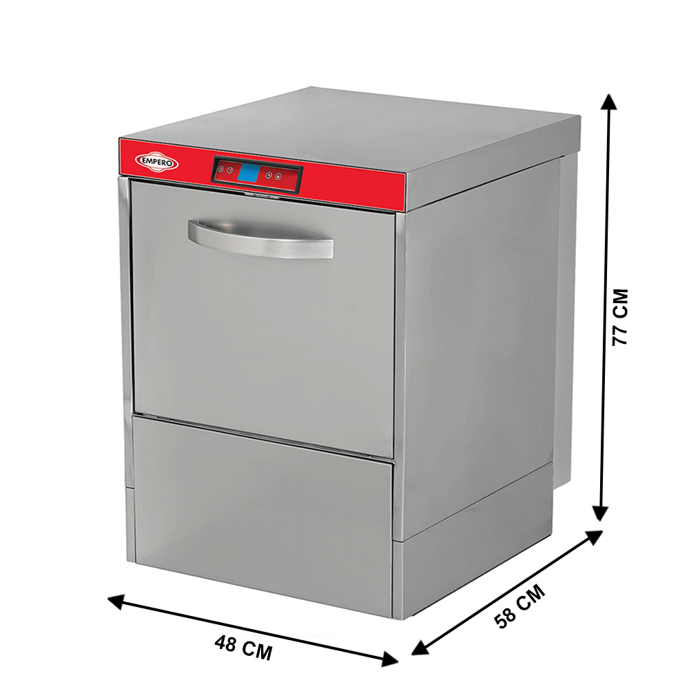 Masina de spalat profesionala pahare cu deschidere frontala, control digital, clatire rece, pompa drenaj, detergent si polish - 1