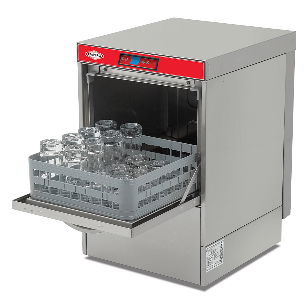 Masina de spalat profesionala pahare cu deschidere frontala, control digital, clatire rece, pompa drenaj, detergent si polish - 2