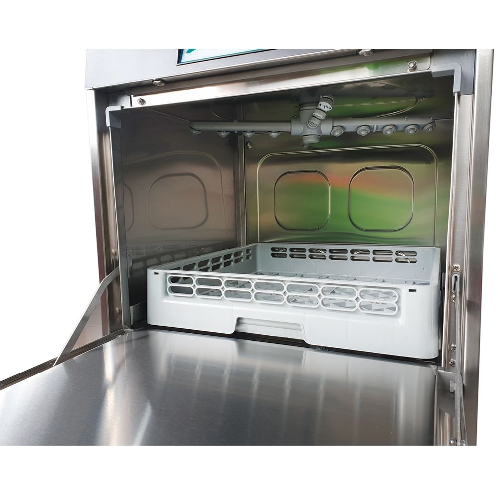 Masina de spalat profesionala pahare cu deschidere frontala, control digital, clatire rece, pompa drenaj, detergent si polish - 3