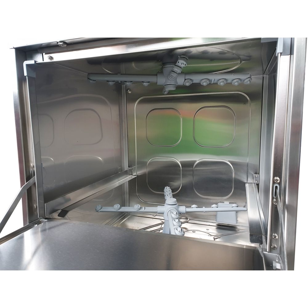 Masina de spalat profesionala pahare cu deschidere frontala, control digital, clatire rece, pompa drenaj, detergent si polish - 4