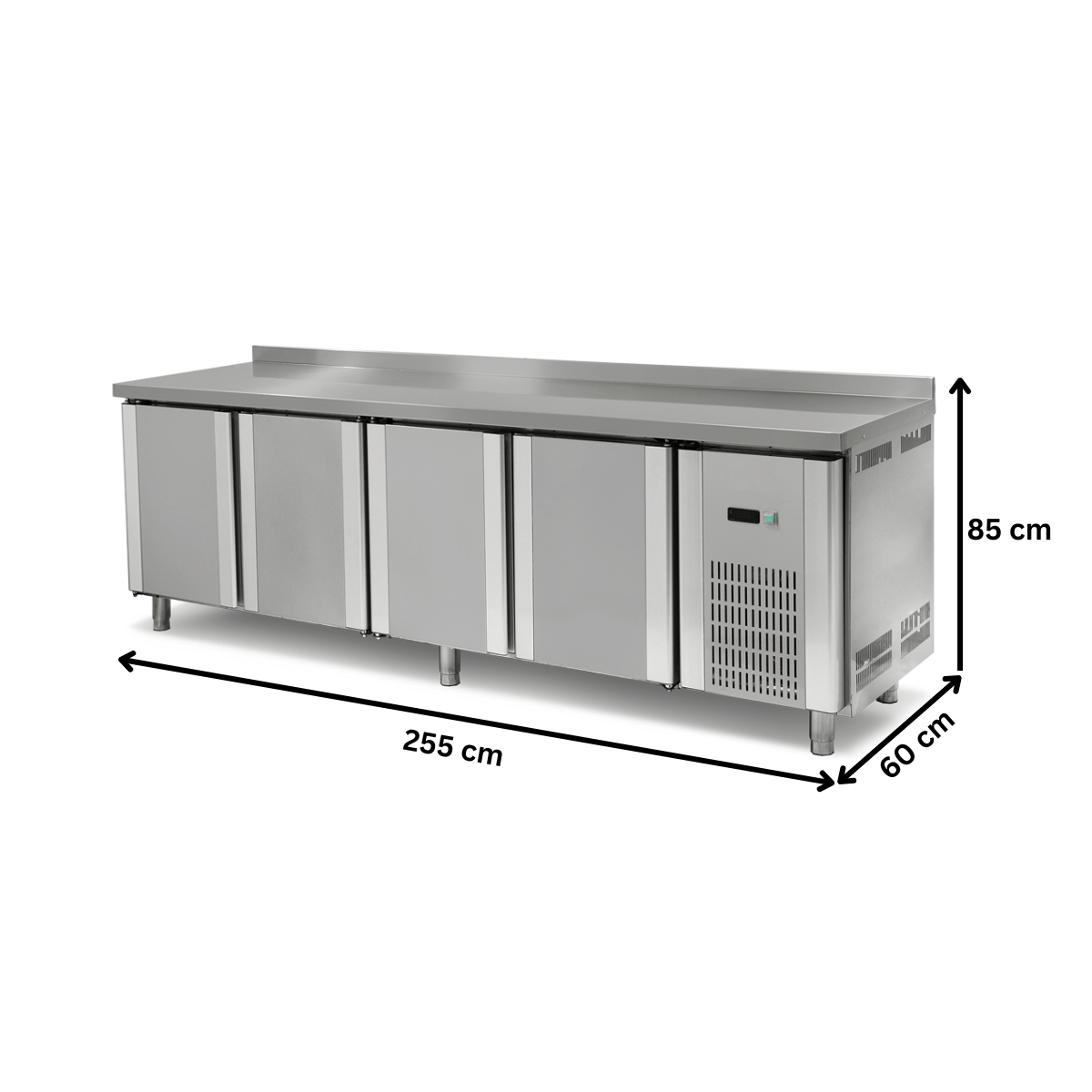 Masa rece congelare, profesionala, inox, 4 usi, 255*60*85 cm - 3