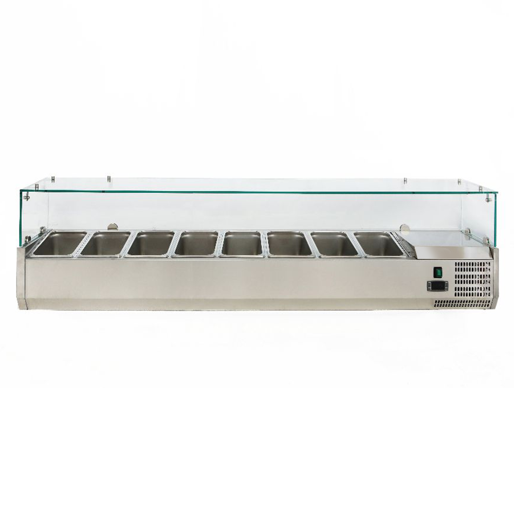 Vitrina ingrediente, inox, 8 cuve GN1/3, 180*39.5*43.5 cm - 0