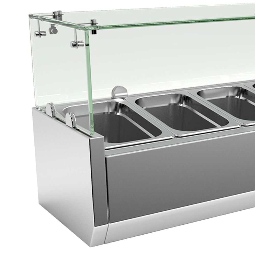 Vitrina ingrediente, inox, 8 cuve GN1/3, 180*39.5*43.5 cm - 1