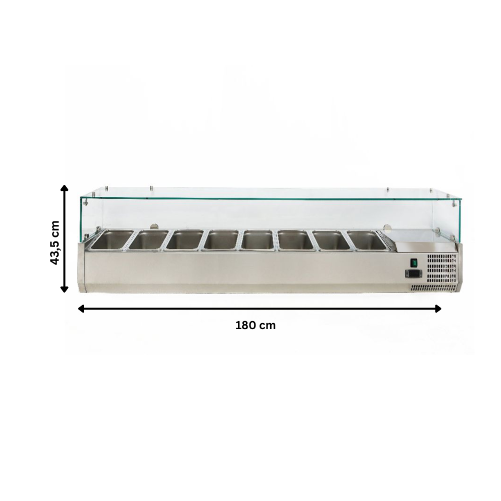 Vitrina ingrediente, inox, 8 cuve GN1/3, 180*39.5*43.5 cm - 7