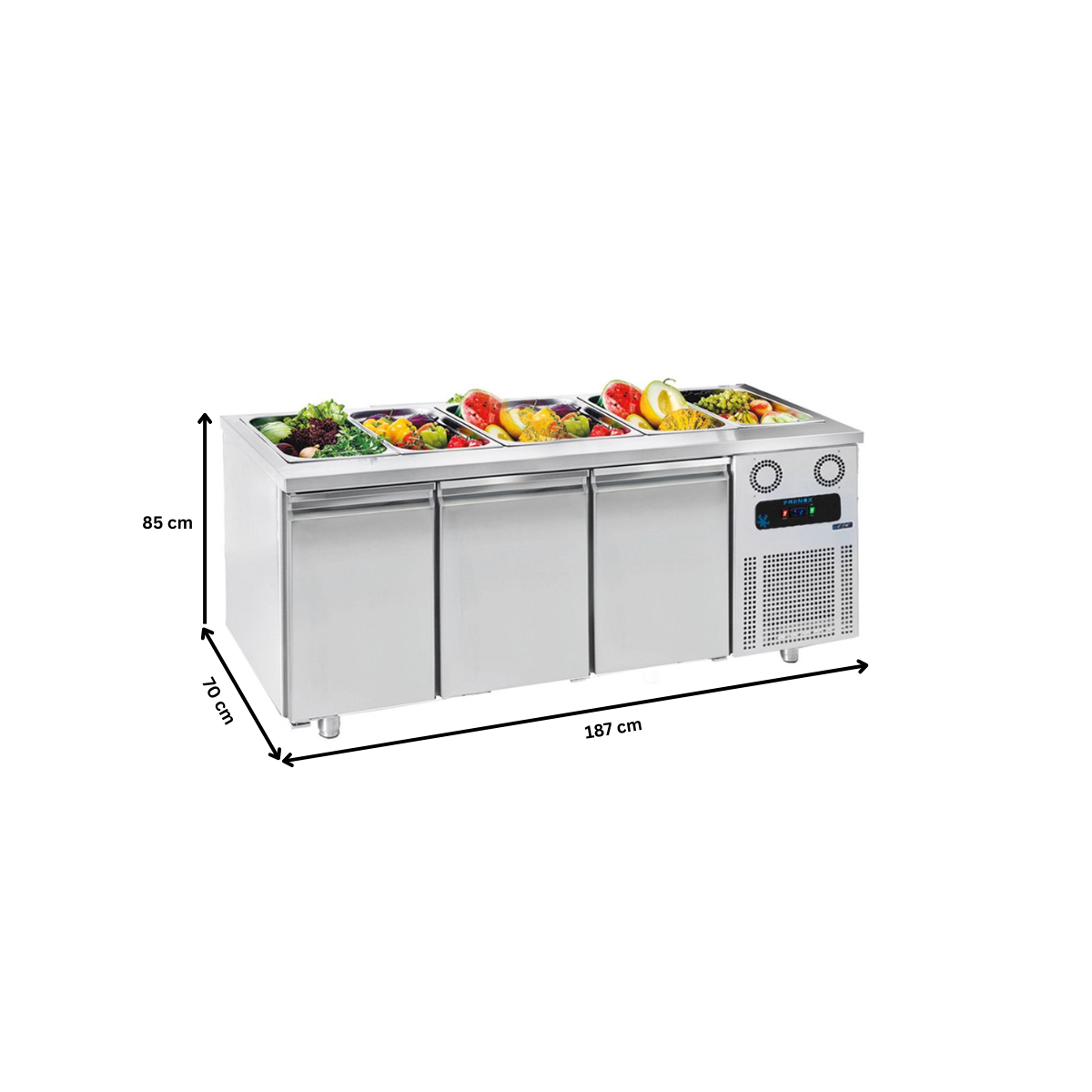 Salad bar FRENOX, inox, 5*1/1 GN, 187*70*85 cm - 4
