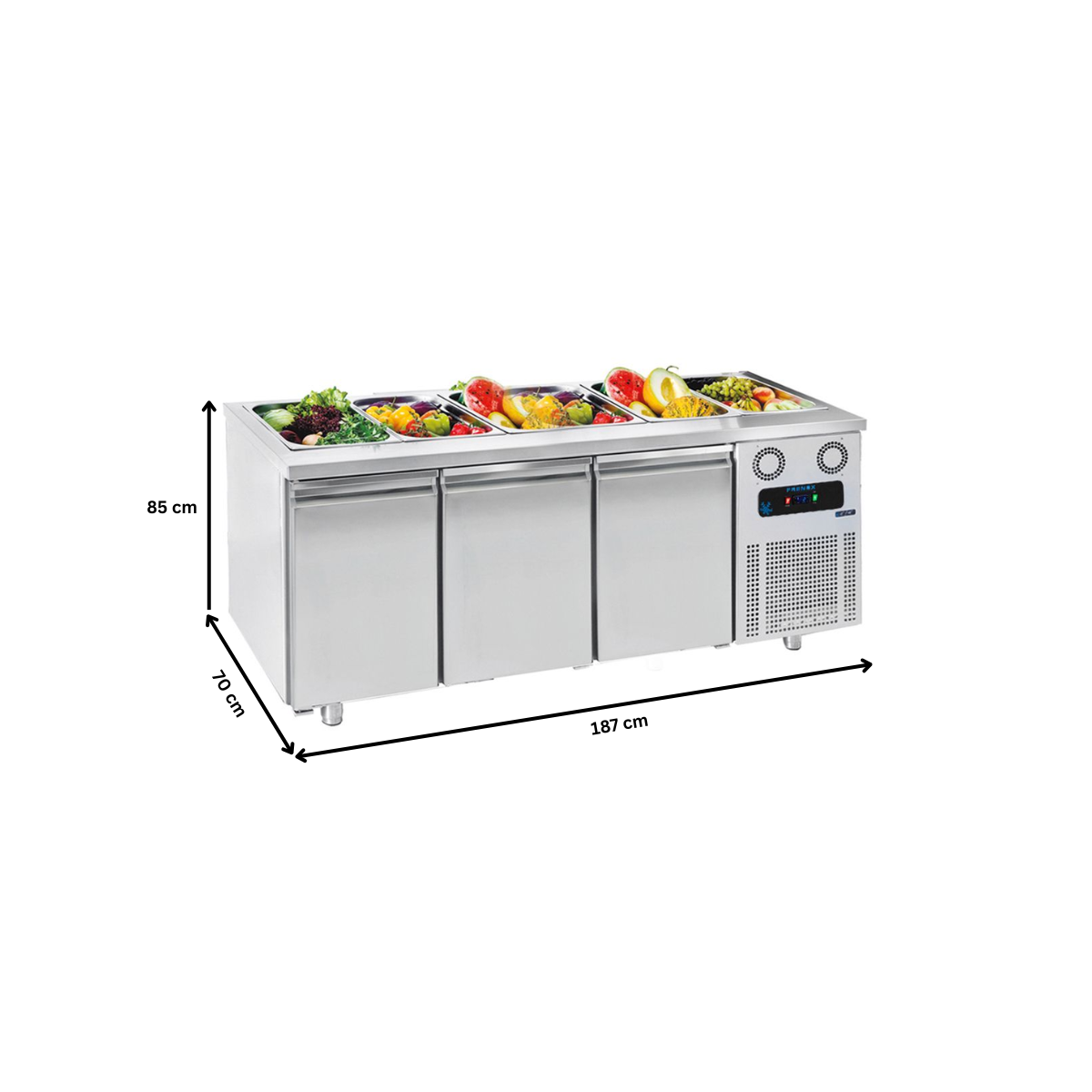 Salad bar FRENOX, inox, 5*1/1 GN, 187*70*85 cm - 2