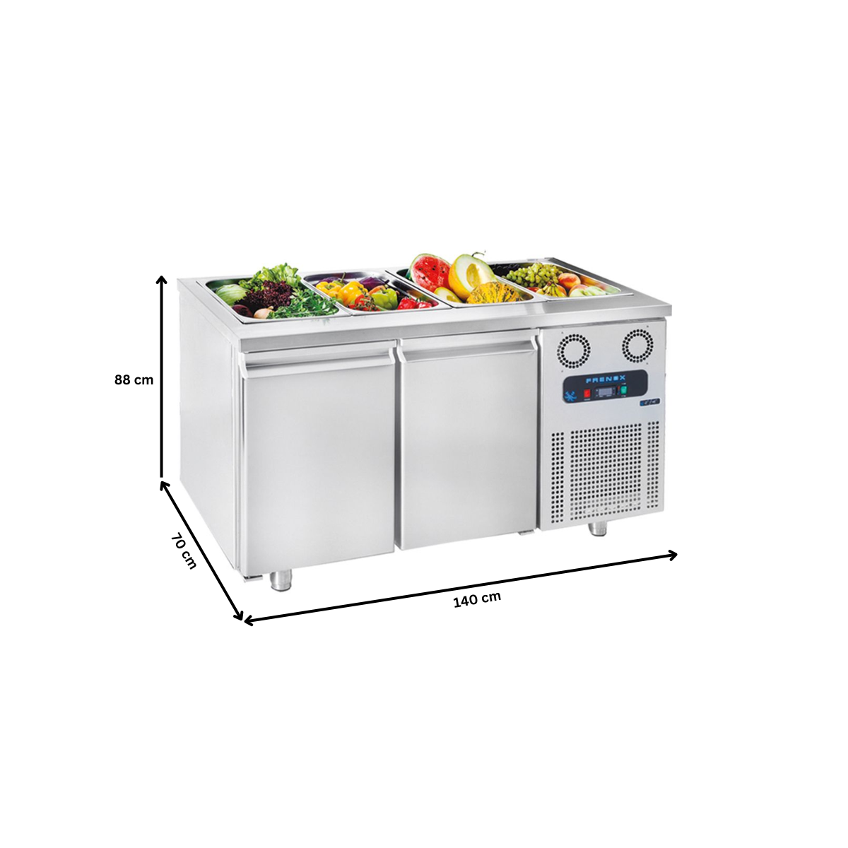 Salad bar FRENOX, inox, 4*1/1 GN, 140*70*85 cm - 4