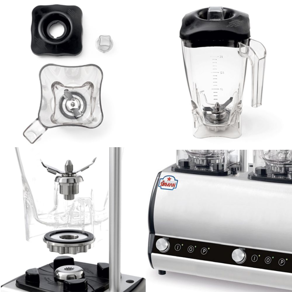 Blender dublu SIRMAN cu variator de viteza, capacitate 2 + 2 lt - 1