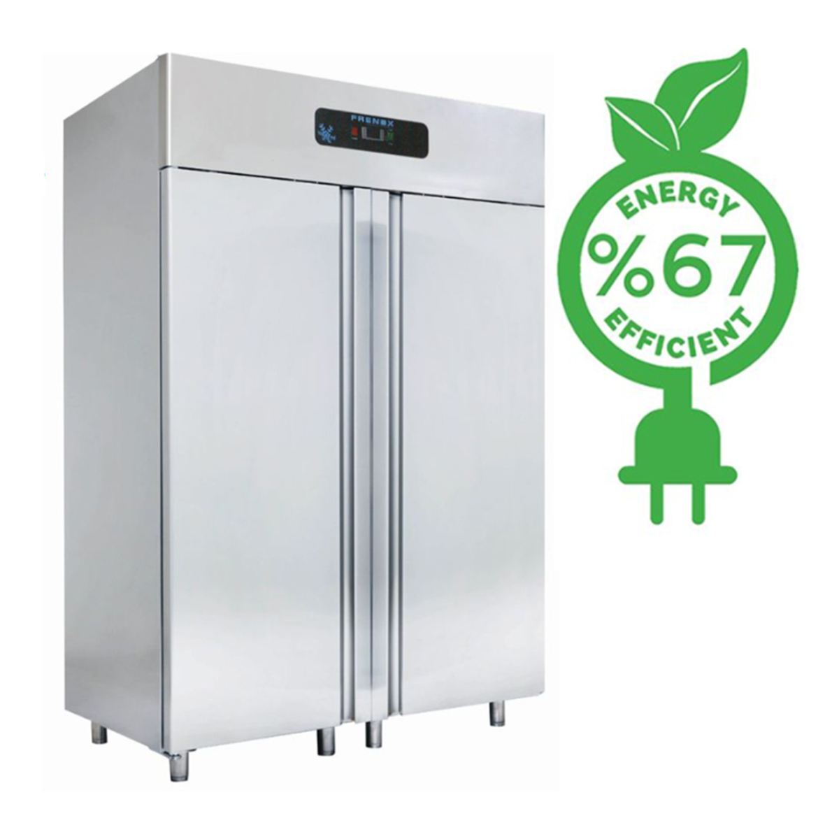 Dulap congelator vertical inox, FRENOX cu 2 usi, Eficienta Energetica, 1400 lt - 0