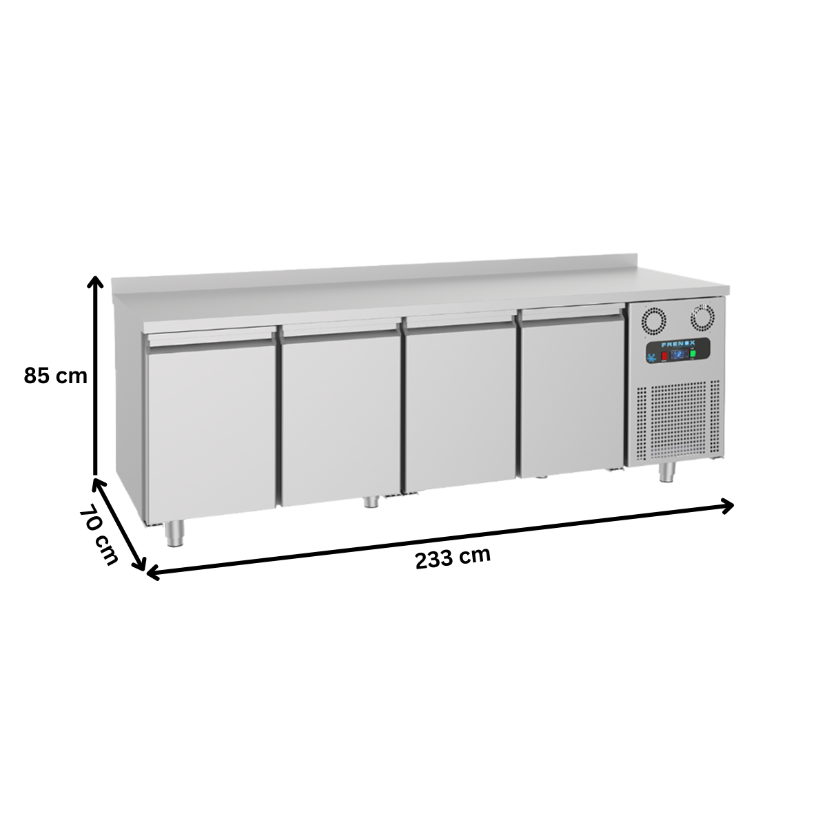 Masa rece FRENOX, profesionala, Eficienta Energetica, inox, 4 usi, 632 lt, 233*70*85 cm - 5