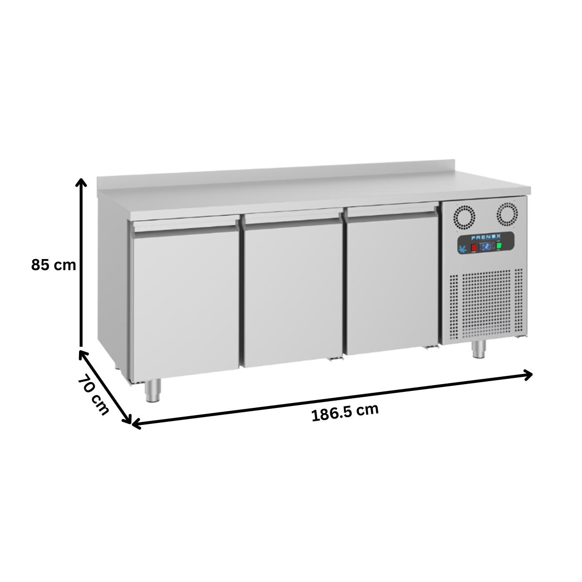 Masa rece FRENOX, profesionala, Eficienta Energetica, inox, 3 usi, 474 lt, 186.5*70*85 cm - 5