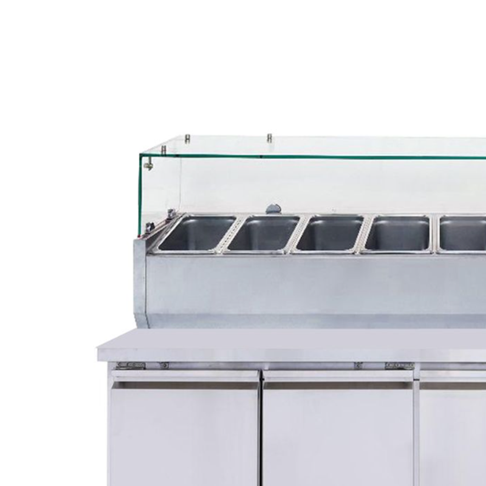 Masa rece cu 3 usi + Vitrina ingrediente 1,5 m cu 5 cuve GN1/3 + 1 cuva GN1/2 - 1