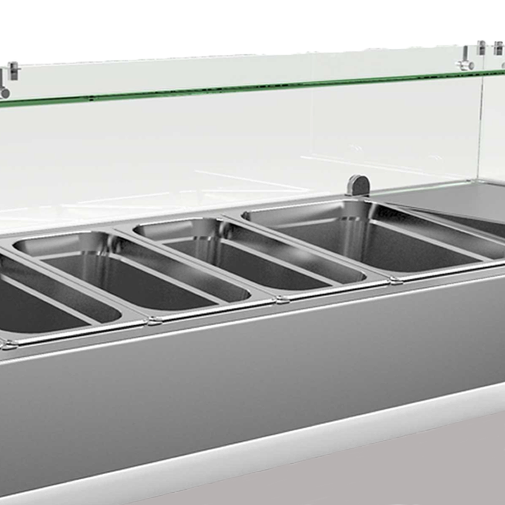 Masa rece cu 3 usi + Vitrina ingrediente 1,5 m cu 5 cuve GN1/3 + 1 cuva GN1/2 - 3